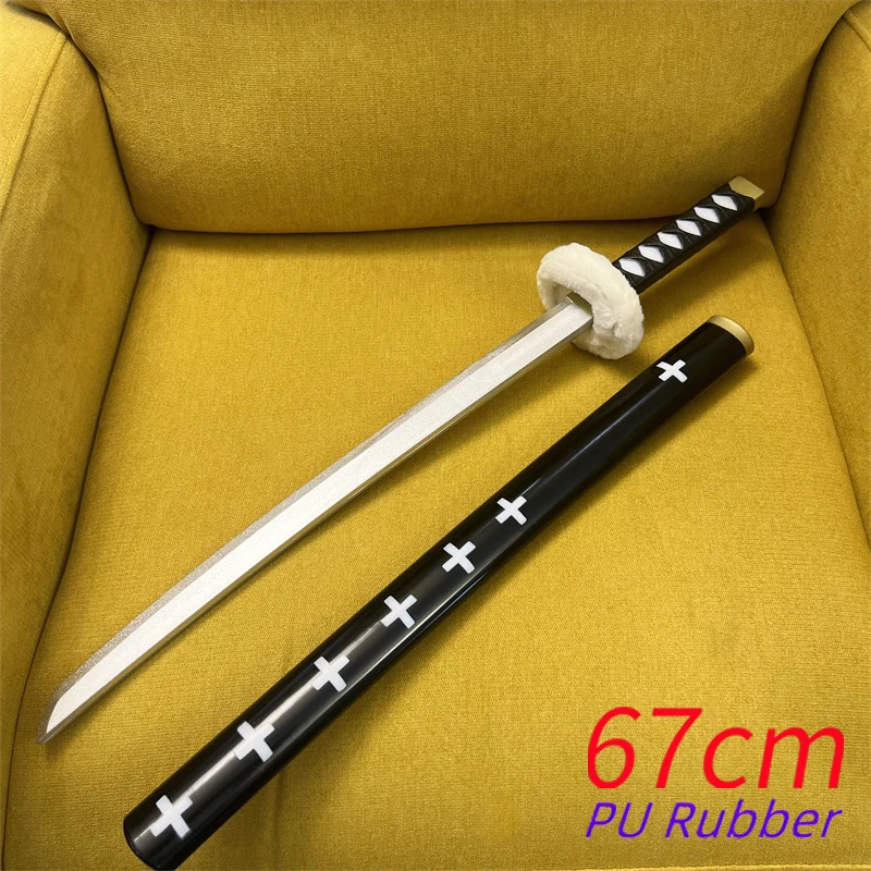 1:1 مجموعات أسلحة السيف قانون الطرف الأغر 67 سنتيمتر تأثيري زورو لعب الأدوار آكي ميزو الساموراي كاتانا سكين وا ميتشي ايتشي لعبة بولي يوريثان السلامة