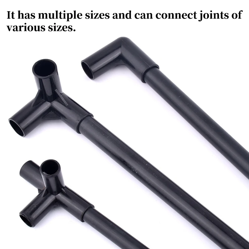 2 szt. Czarny PVC akcesoria do fajka wodna do nawadniania domu O.D5 ~ 16mm akwarium sztywna rurka O długości 48 ~ 50cm