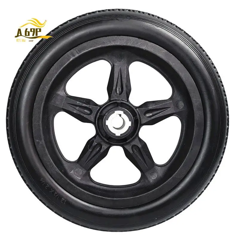 

A69P-12 Inch 1/2X2 1/4 Inflatable Solid Tire Wheel Aluminum Key Slot Flange City Cavalier Thread Style Kids Bike Tire