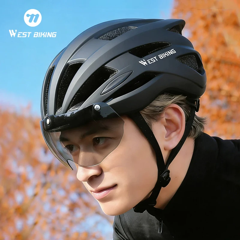 

WEST BIKING Unisex Cycling Helmet Integrally-Molded Adjustable MTB Road Bicycle Safety Hat For Men Women Thickened Sport Helmet