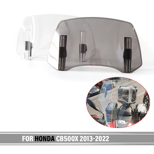 Imagen 1 del producto Para Honda CB500X 2013-2022 motocicleta extensión Universal de parabrisas alerón ajustable abrazadera Deflector de parabrisas CB500 X