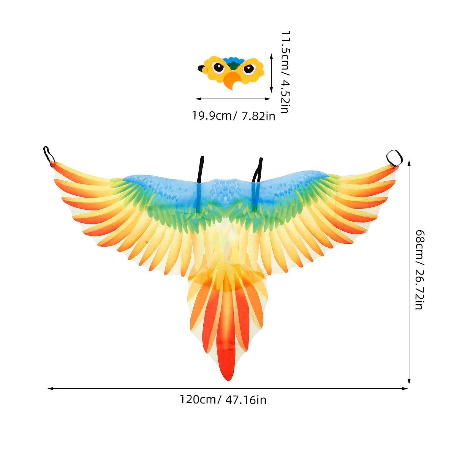 아이들을위한 새 머리 장식 의상 액세서리 비행 코스프레 파티 카니발 머리띠 아기 어린이 장난감 날개 천 파티 의상