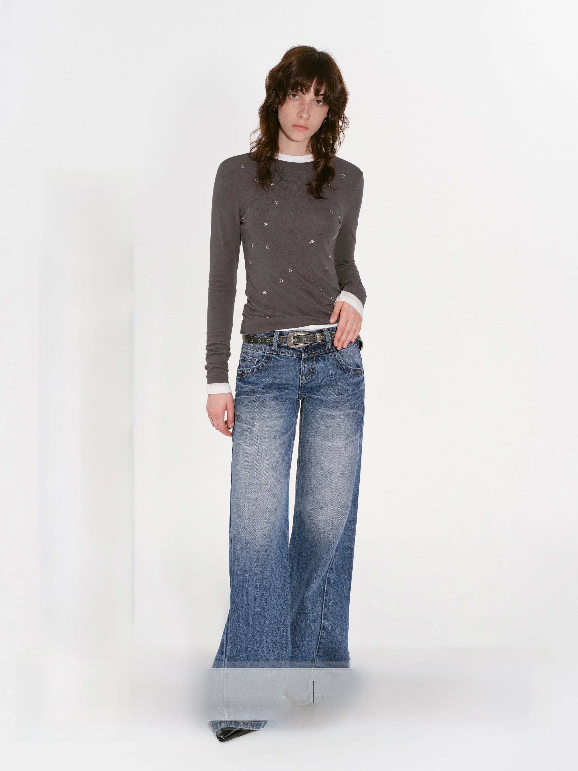 

Женская облегающая футболка Long Sve Design Sensation из лиоцеллового шелка, повседневная круглая футболка Ne Base irt, осенний топ для внутренней одежды