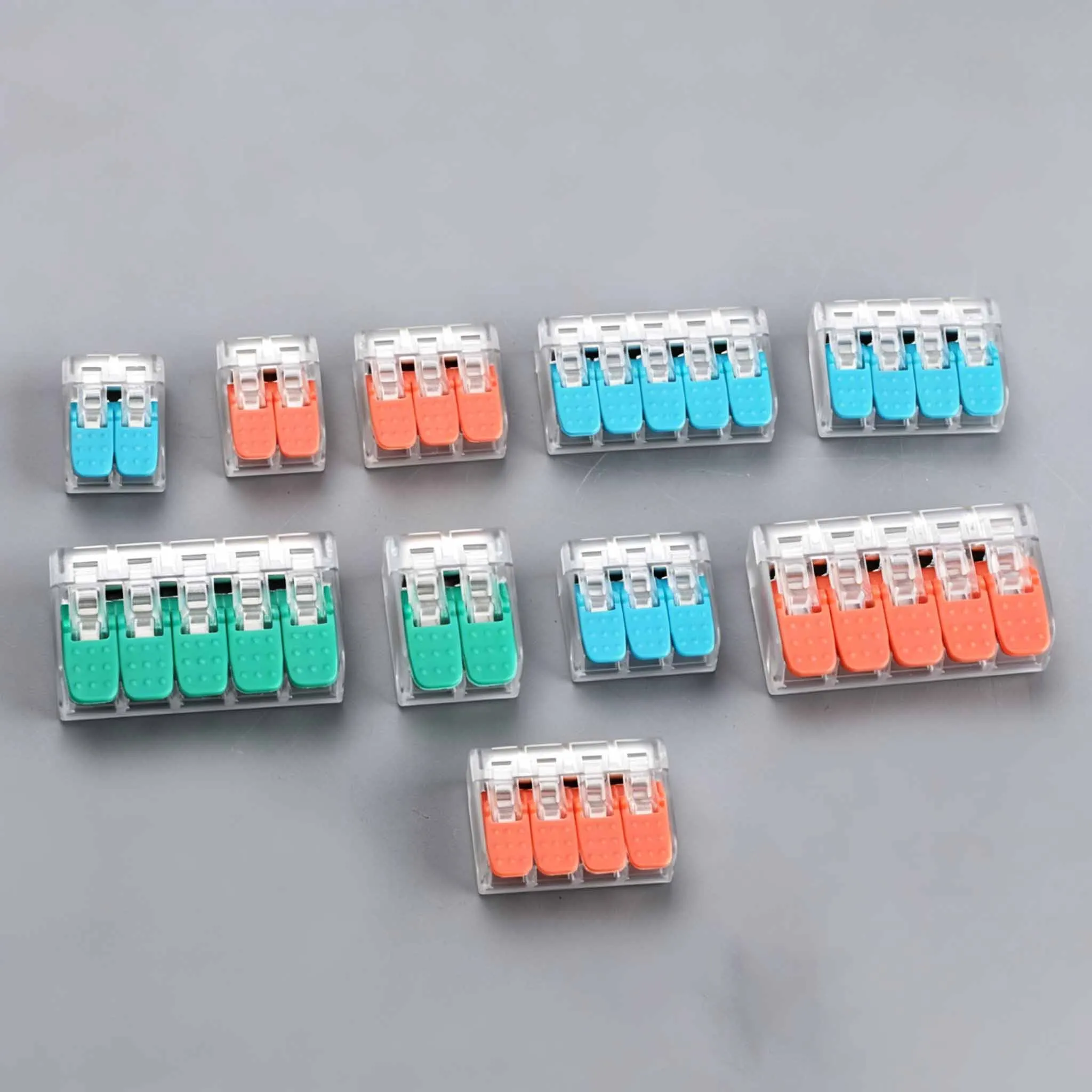 Quick-Install Wire Connectors, Tool-Free Lever-Nut Terminals for Solid & Stranded Wire,Reusable Compact Splicing BlocksTerminal