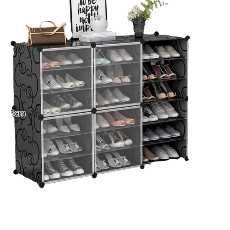 Plastic Storage Organizer Modern Transparent Display Cabinet Black Bedroom Muebles Para El Hogar Home Furniture XG001