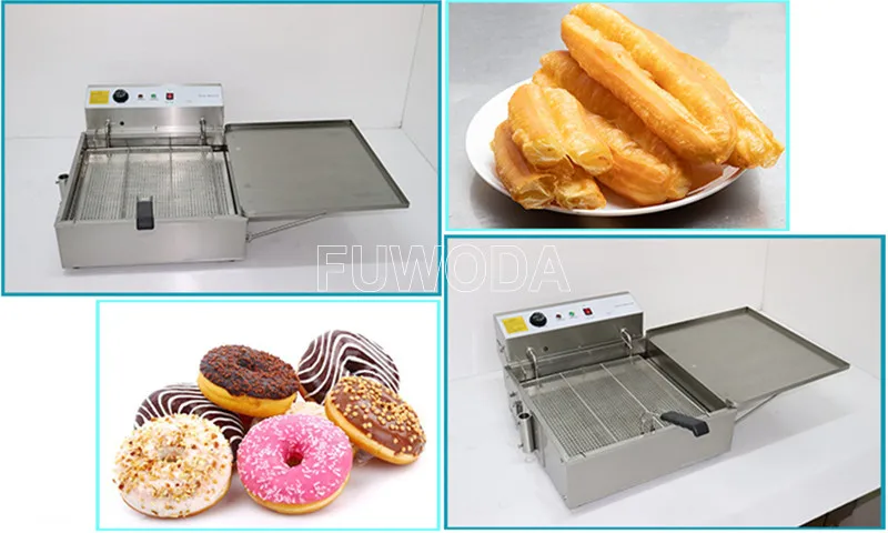 25L Capacity Electric Oil Fryer for Donuts Machine 3000W Commercial 304 Stainless Steel Donut Frying Machine