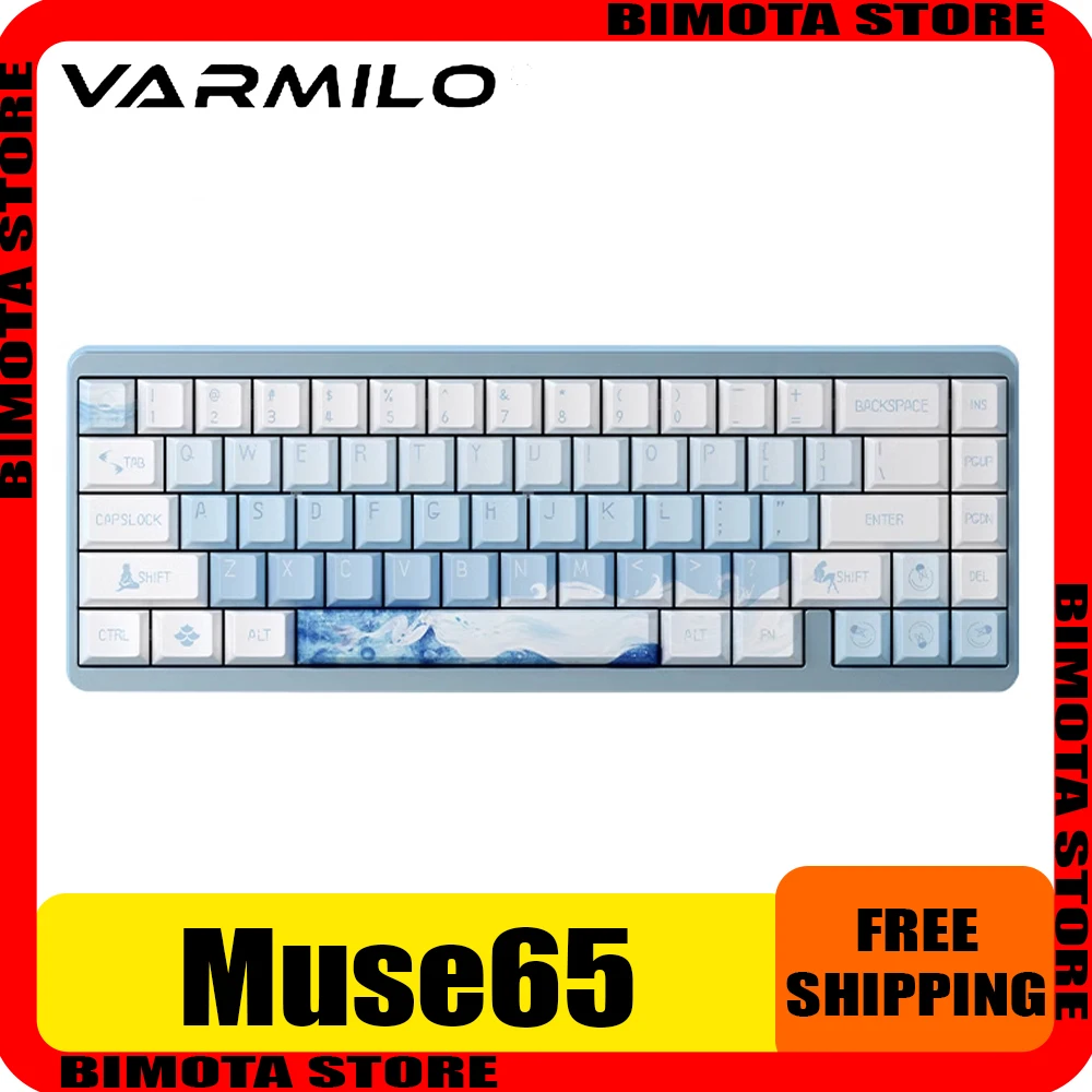 

Магнитная клавиатура Varmilo Muse65 8K из алюминиевого сплава с низкой задержкой FPS RGB Проводная игровая клавиатура Smart Speed PC Gamer VALORANT