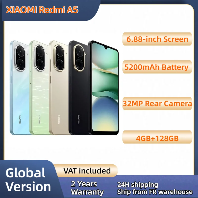 الإصدار العالمي من معالج Xiaomi Redmi A5 Unisoc T7250 8 النواة 120 هرتز 6.88 بوصة شاشة LCD 5200 مللي أمبير في الساعة يدعم شحن سريع 15 وات AI 32MP #1