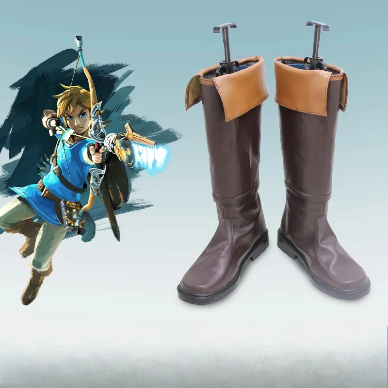 Game Zelda Link Cosplay Shoes Boots Halloween Costume Accessories Props