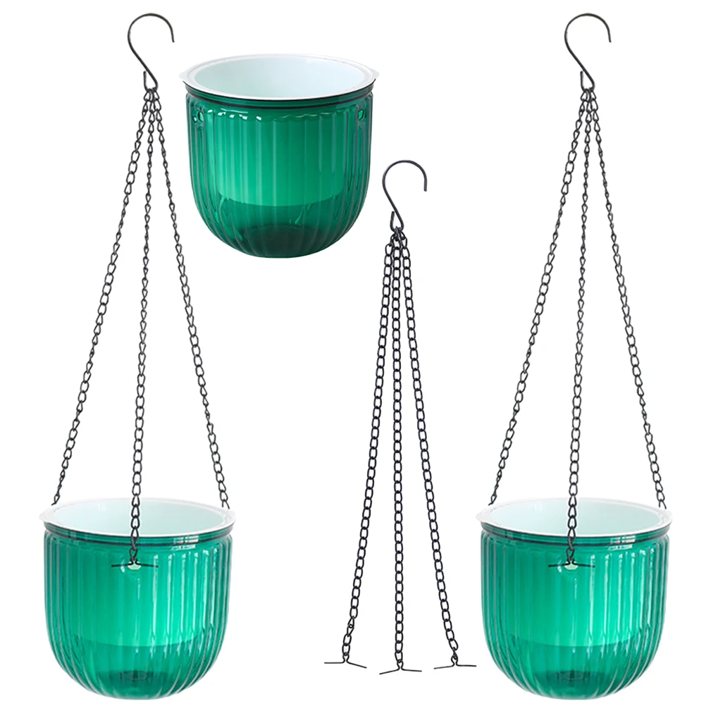 

3 Pcs Resin Flower Pot Plant Pots Indoor Hanging outside Basket Outdoor Planter Lattice