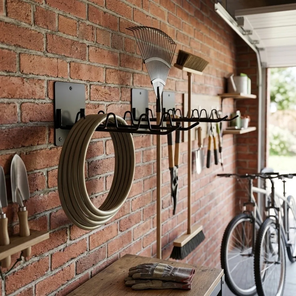 2/4pcs Garden Tool Rack Iron Wall Mount Organizer For Garden Shovels Rakes Brooms Storage Easy Installation