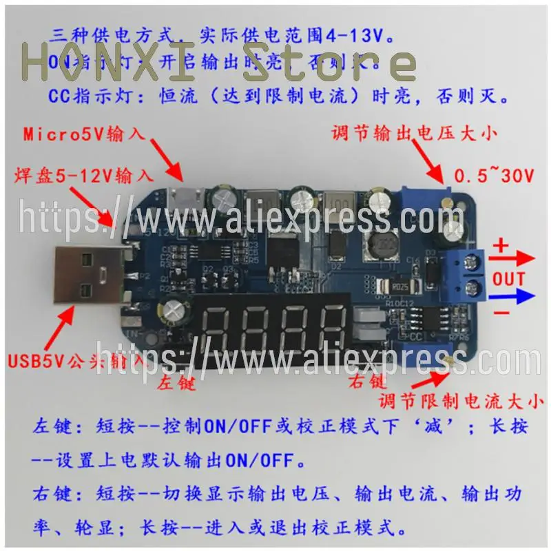 Módulo de Carregamento USB Step-Down, Fonte de Energia, Roteador, 15W, 5V, 3.3V, DP2, 9V, 12V, 24V, 30V, 1PC