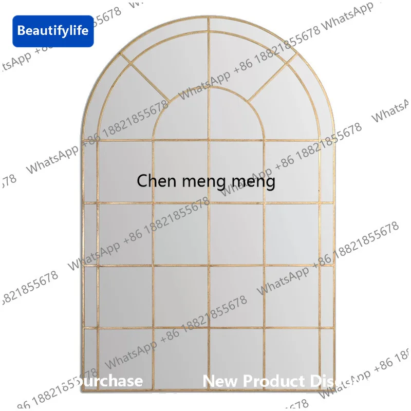 B567 American false window decoration mirror wall dining room fireplace mirror wall hanging background wall entrance dining side