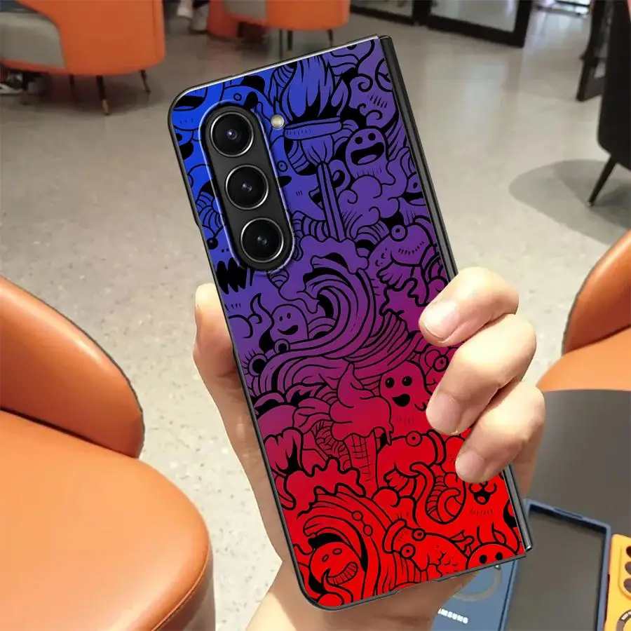 Back Phone Cover Case for Samsung Galaxy Z Fold 7 6 5 4 3 ZFold7 ZFold6 ZFold3 ZFold4 ZFold5 Monster Graffiti