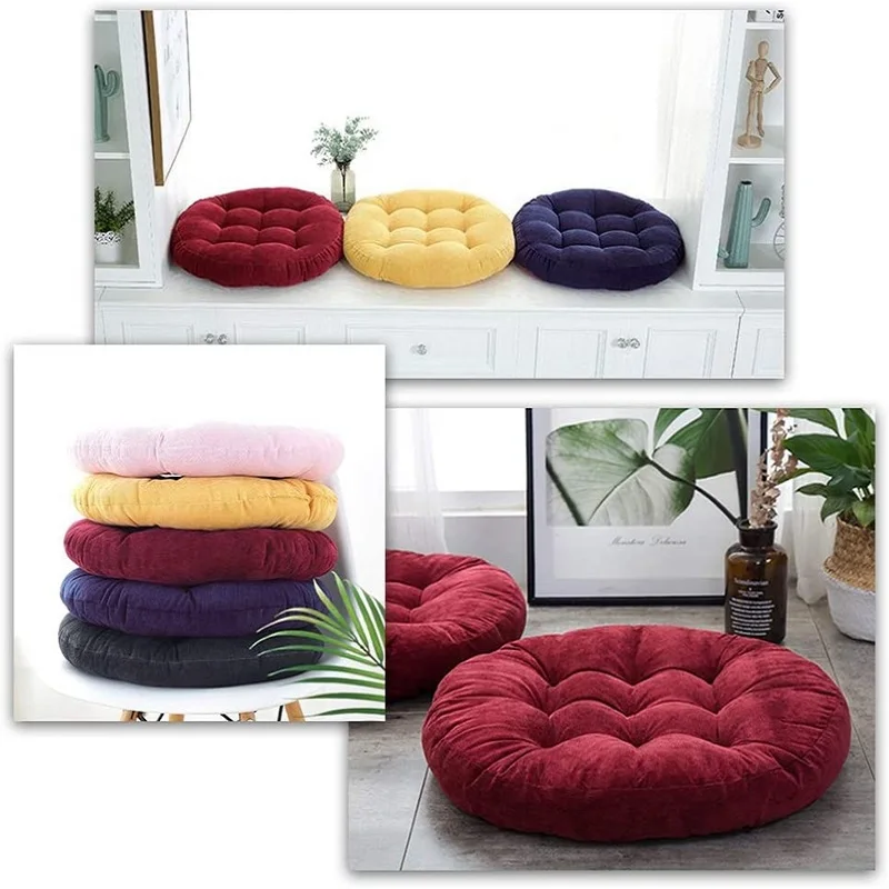 Christmas Red Round Cushions Meditation Large Gift Floor Pillow for Kids and Adults Cushion for Floor Seating Yoga Living Room