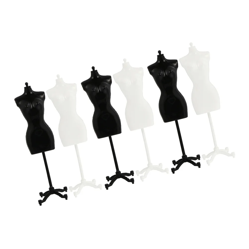 

6 Pcs Bracket Clothes Display Girl Dress Accessories Support Form Stand Clothing Mannequin Plastic Mini Model Child