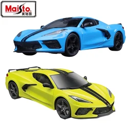 Maisto Original Genuine 1/24 Corvette C8 Alloy Die-Casting Simulation Chevrolet Sports Car Z51 Equal Scale Model Toy Ornament