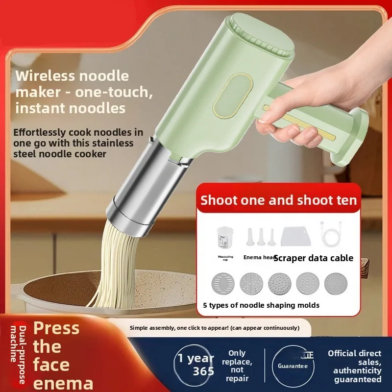 Handheld Automatic Small Noodle Extruder Wireless Portable Noodle Machine for Extruding Various Shapes of Homemade Noodles