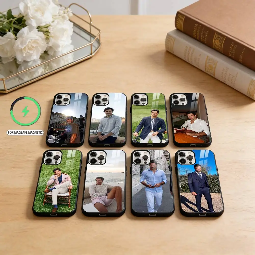 

C-Carlos S-Sainz Handsome man Phone Case For iPhone17,16,15,14,13,12,11 Plus,Pro Max Magnetic For Magsafe Wireless Charging
