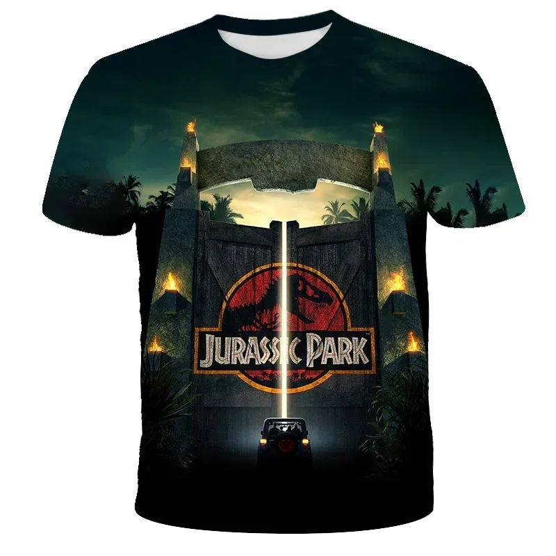 Unisex Dinosaur Volcano Landscape 3D Full Print T-Shirt, Prehistoric Animal Graphic Short Sleeve Casual Top Oversized T Shirt
