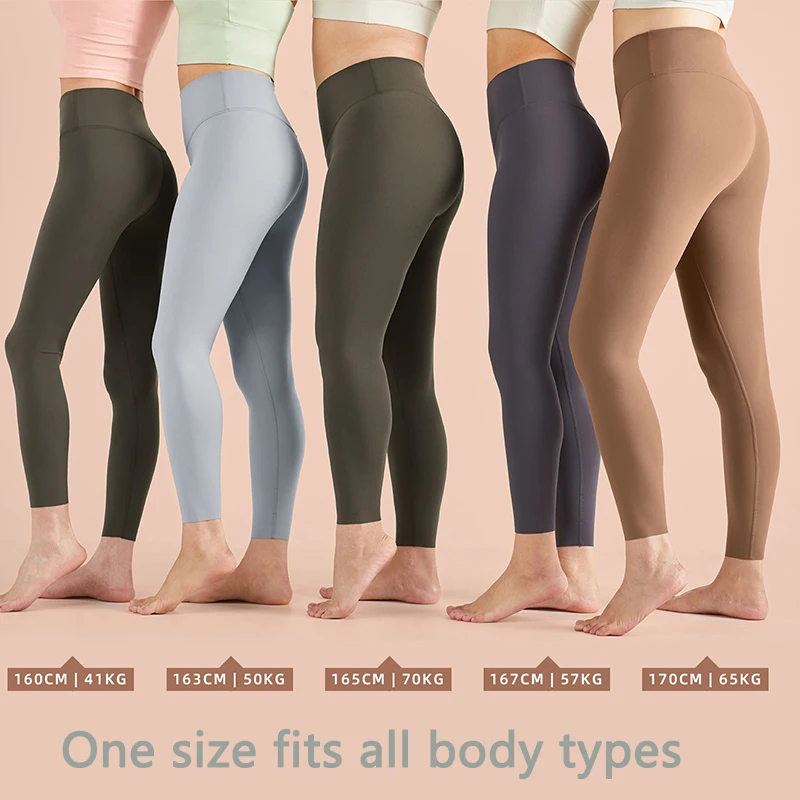 Fitness Kobiety Sport Nude-feel Legginsy Wysoka talia Elastyczne Solidne Legginsy do Jogi Siłownia Jogging Szybkoschnące Push Up Slim Spodnie Kobieta