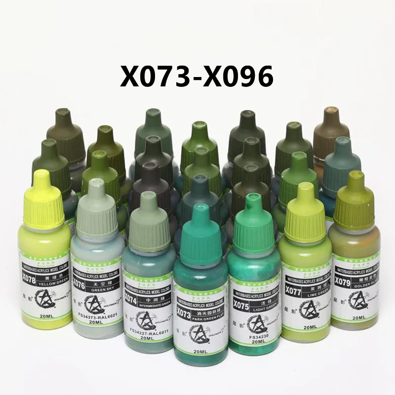 20ml X73-X96 Craft Water Based Flat Acrylic Art Paint Coating For DIY Military Tank Ship Plane Soldier Model Kit Coloring Tool