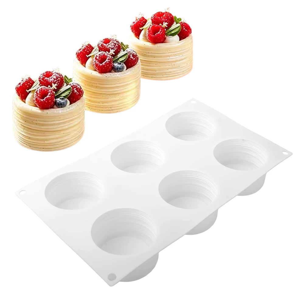 Creativity 6-Cell Mont-Blanc French Pastry Silicone Moulds Mousse Cake Mold Chocolate Dessert Bakeware Kitchen Cake Baking Tools