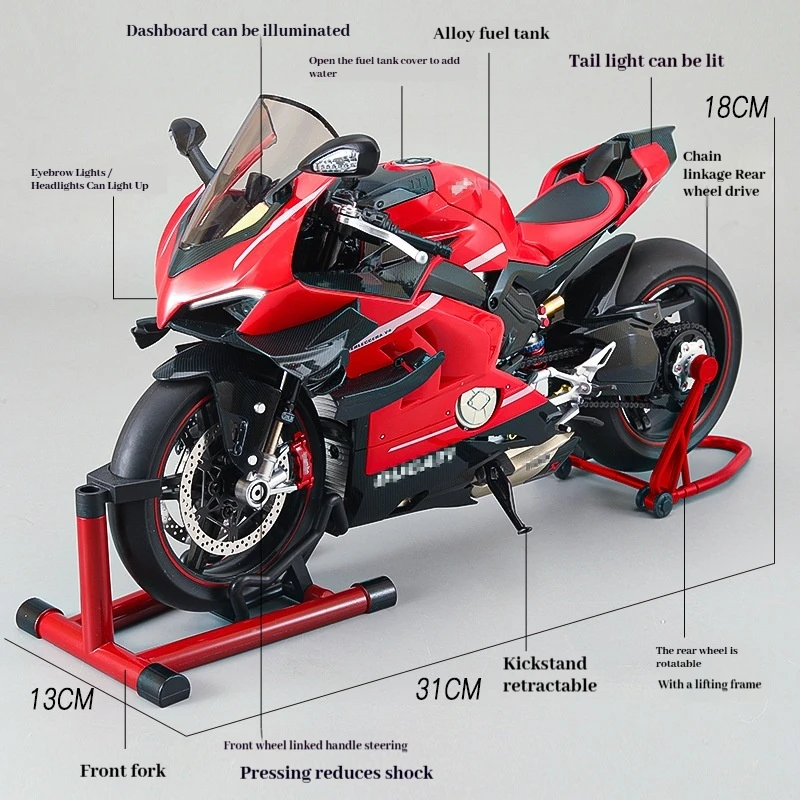 Golog 1:7 Startspray Simulatie Locomotief V4S Motorfiets Handgemaakte Decoratie Legering Model Simulatie kinderen speelgoed cool