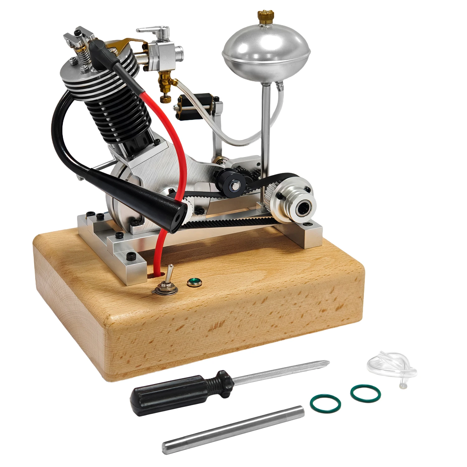 V2 Double Cylinder / V1 Single Cylinder Engine Model Metal Material Physical Mechanical Engine Engine Model Can Start Toy Gift view 6