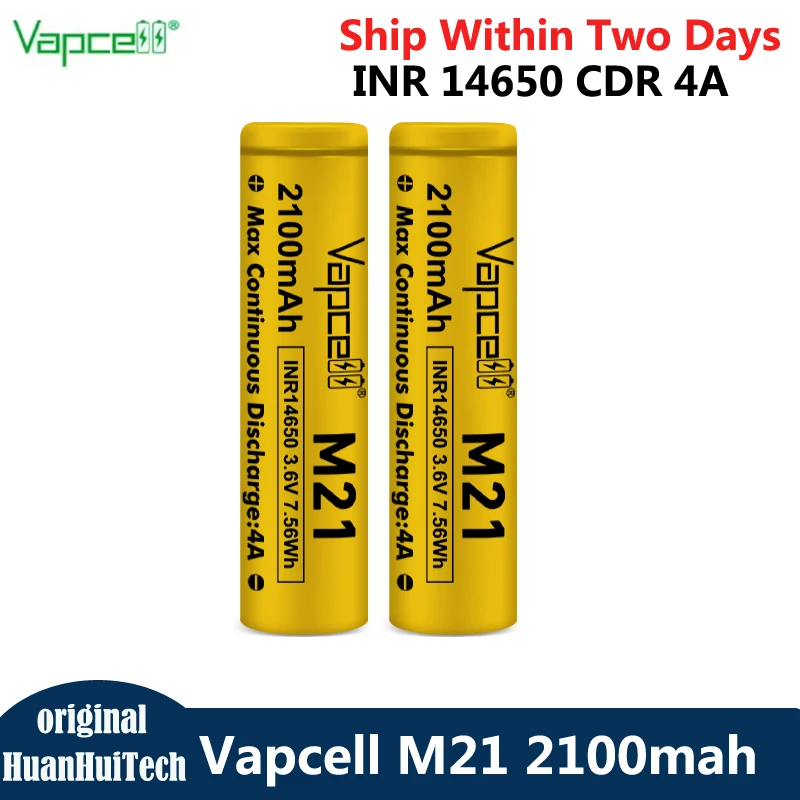 

Оригинальная литиевая аккумуляторная батарея Vapcell M21 INR 14650, реальная емкость 2100 мАч, CDR 4A, 3.6V, для мощных фонарей. ﻿