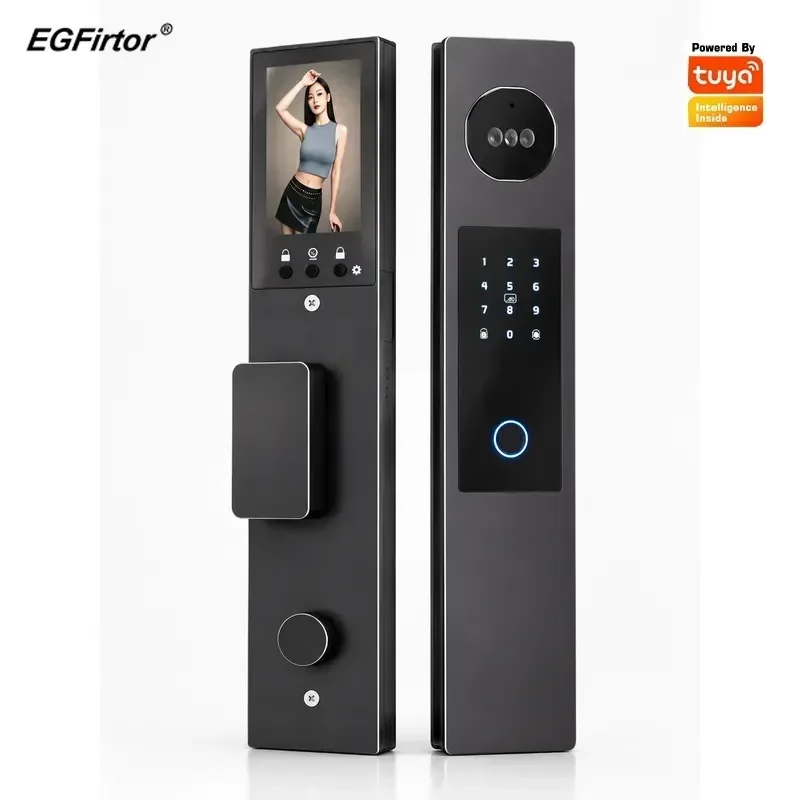 Tuya Smart Visual Door Lock with Facial Recognition Fingerprint Password Home Automatic CNC Engraving Smart Lock