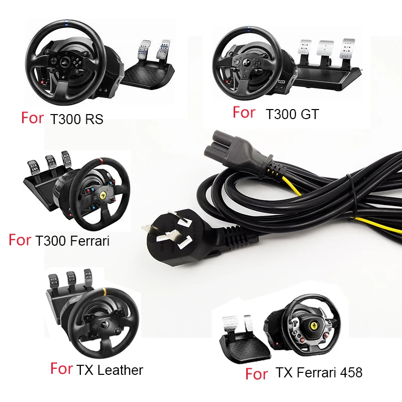 3M Power Supply Adapter Cord Cable for Thrustmaster T300 RS GT TX Series Bases Connection Cable Cord