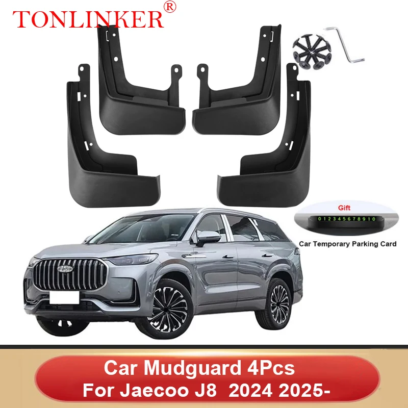 TONLINKER 4 шт. автомобильные брызговики для Jaecoo J8 Suv 2024 2025- брызговики брызговики переднее и заднее крыло брызговики TONLINKER 4 шт. автомобильные брызговики для Jaecoo J8 Suv 2024 2025- брызговики брызговики переднее и заднее крыло брызговики