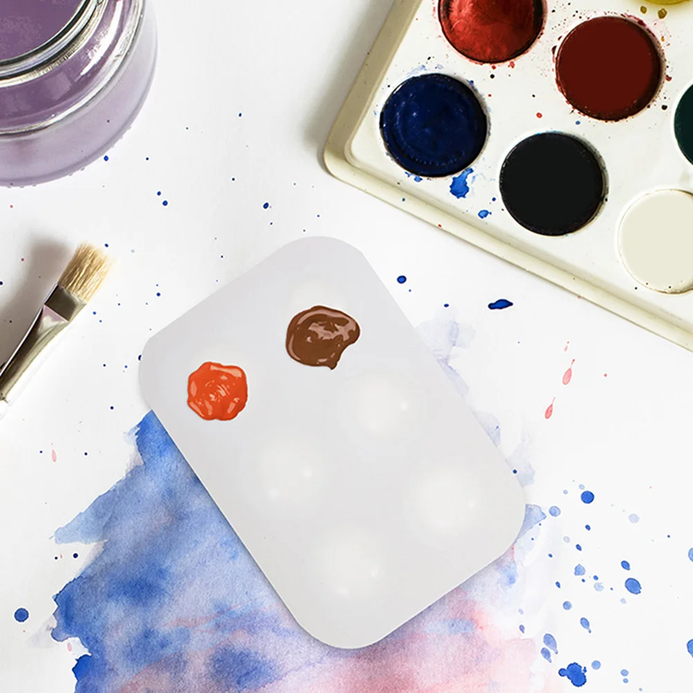 

3pcs Watercolor Palette Empty Color Mixing Tray Disposable Silicone Watercolor Paint Plate Supplies Mini Tool