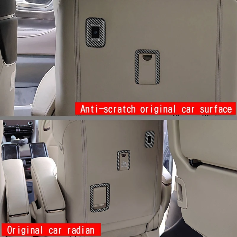 For Toyota Alphard/VELLFIRE 40Series 2023+ Car Second Row Seat Button Frame Trim High Configuration Carbon Fiber Pattern Parts