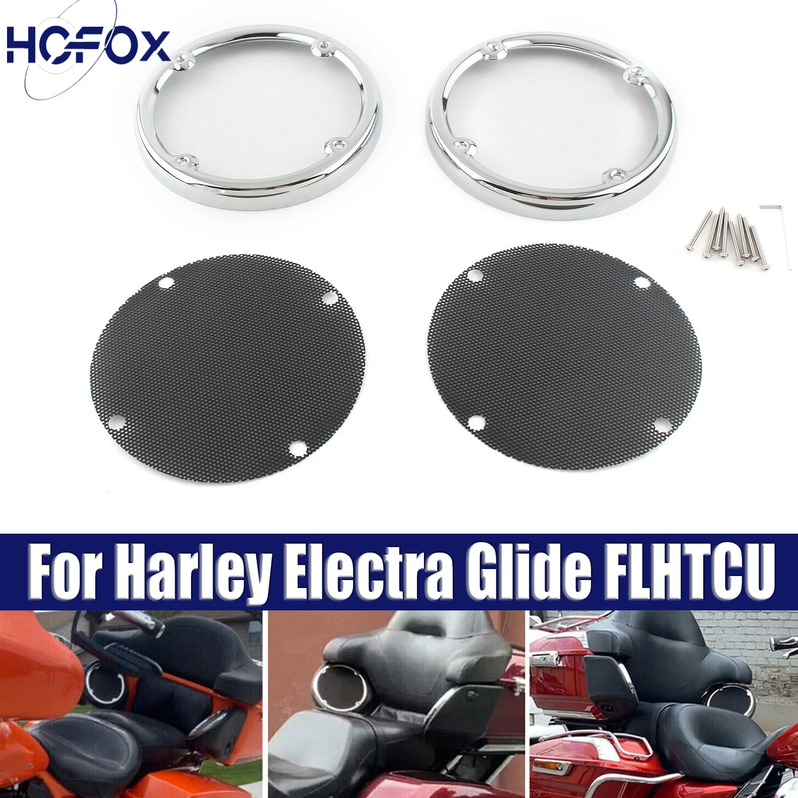 

Rear Speaker Grill Mesh Cover For Harley Electra Glide FLHTCU Motorcycle Mesh Rear Passenger Speaker Grill Covers