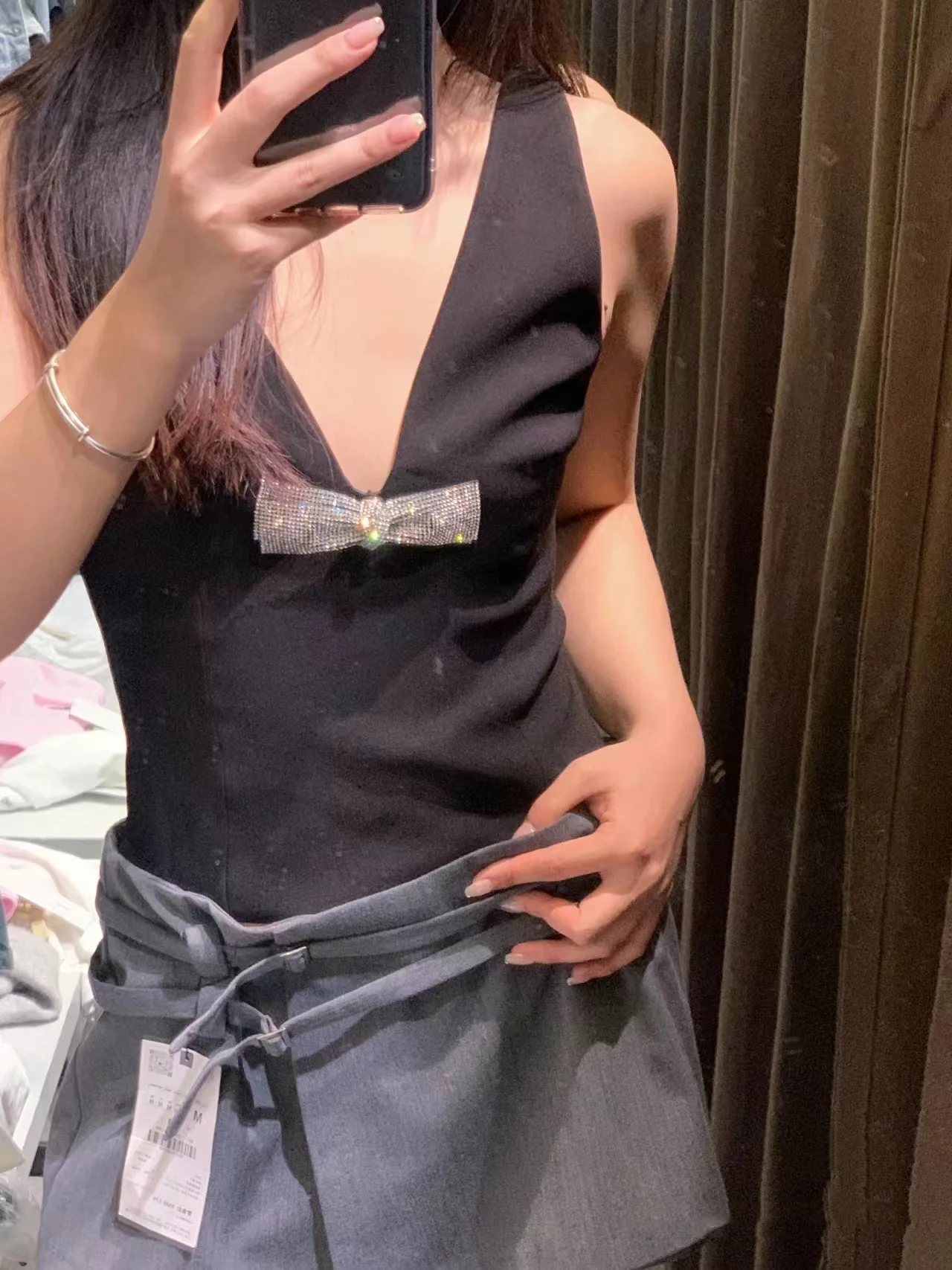 Sommer 2025, Neuankömmling, hochwertiger Schmuck für Damen, mit Knoten verziert, Tank-Top, Weste, Faion Commute Sle, Länge