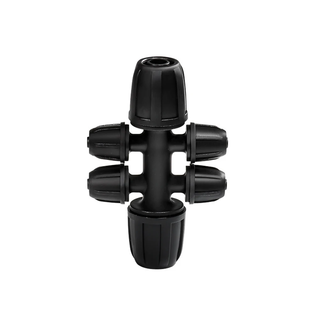 1pc 8/11 To 4/7 6-Way Black Reducing Connector Interface Garden Agricultural Irrigation Pipe Water Splitter Accessories