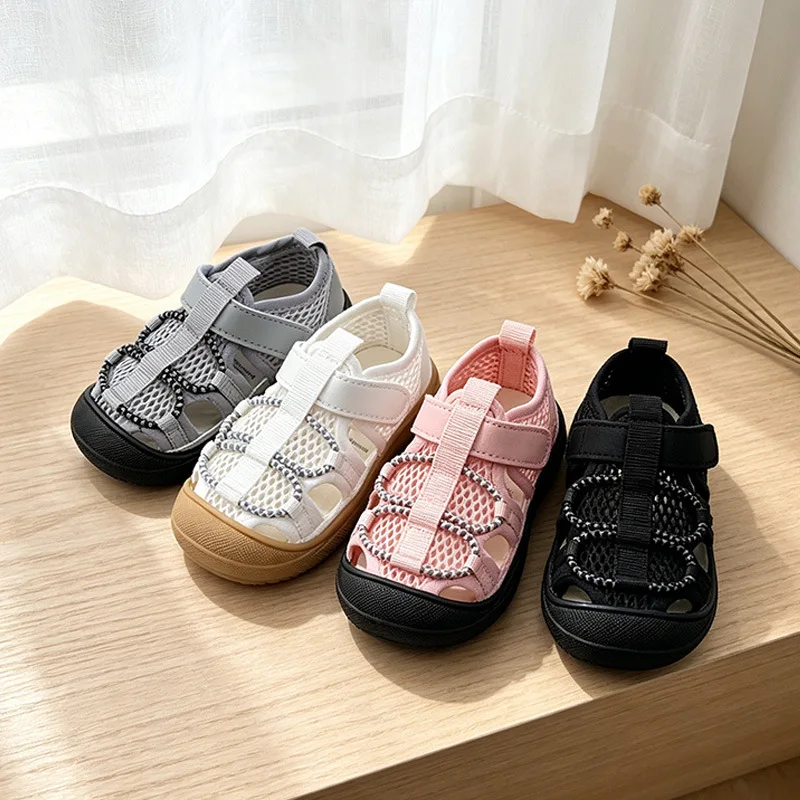 Summer Baby Outdoor Sandals Kids Boys Breathable Beach Sandals Girls Fashion Mesh Upper Hollow Casual Sports Shoes CSH1686