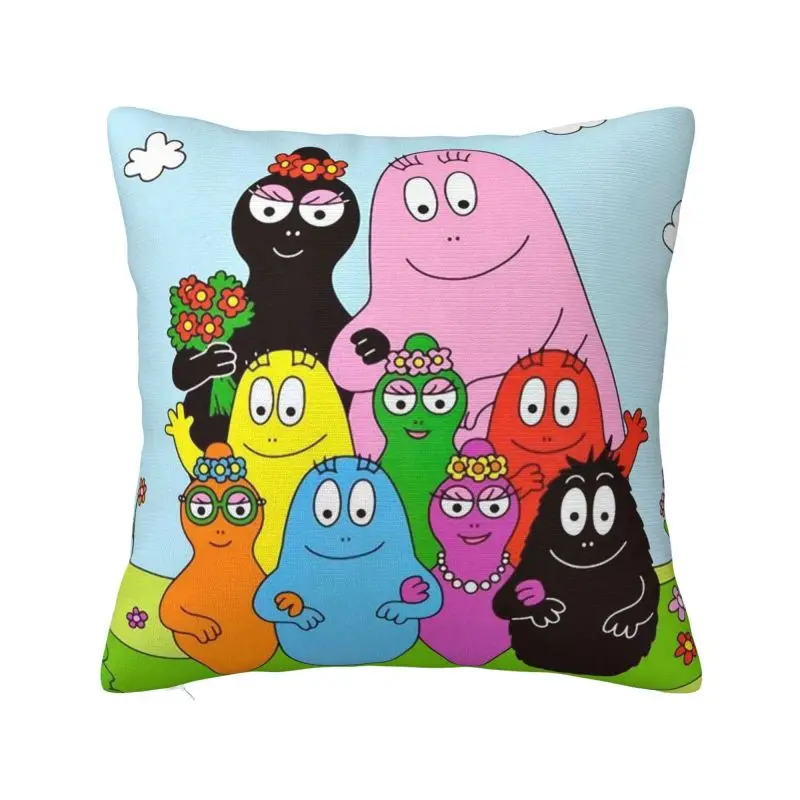 

Happy Barbapapa Family Cushion Cover Cartoon Comics Soft Cute Pillows Living Room Decoration