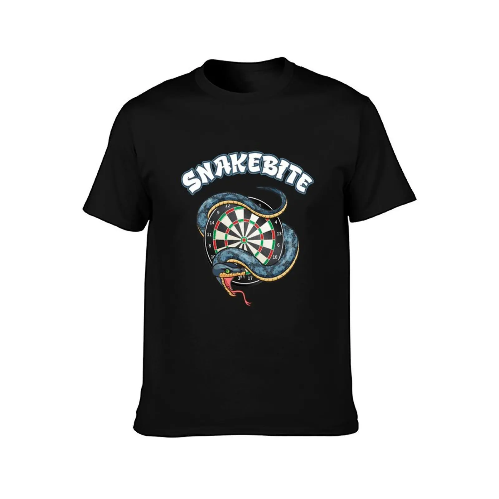 Darts snakebite dartboard snake T-Shirt, Summer Casual Cotton Tee, Oversized Streetwear Tops, Vintage Graphic Print, 100% Cotton
