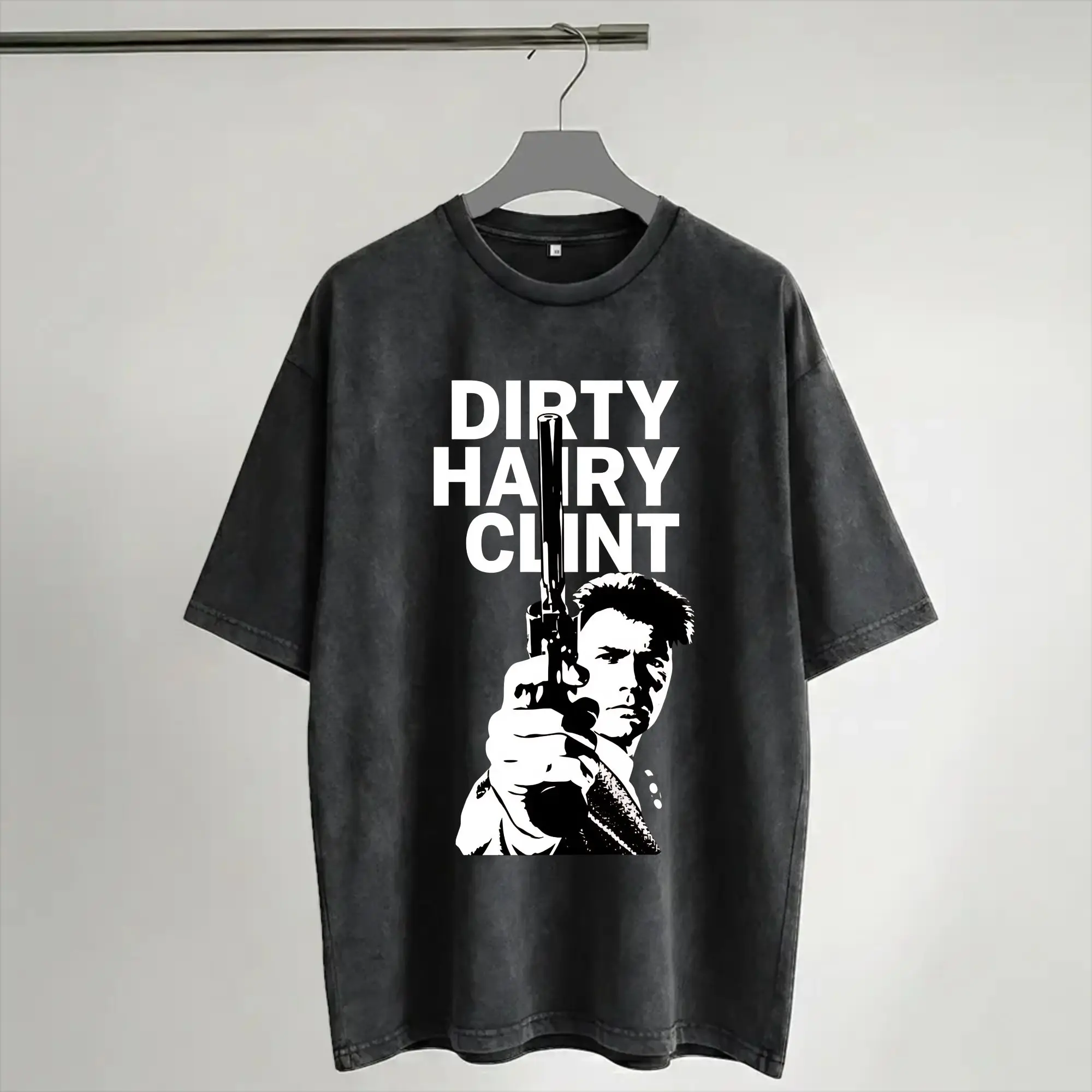 Dirty Harry Clint Eastwood Merch Washed T Shirts Men Women Streetwear Hip Hop T-Shirts Graphic Printed  Tees Tops Short Sleeve