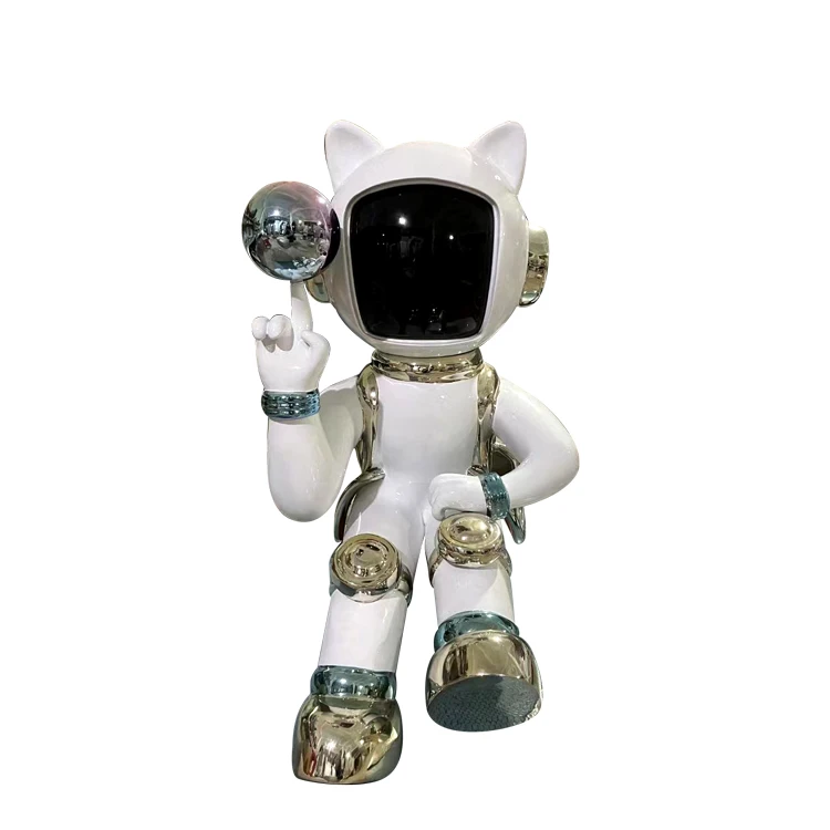 

Astronaut Floor Lamp Humanoid Body Sculpture Mars Planet Post Lantern Art Panorama Decorative Ornaments Standing Light