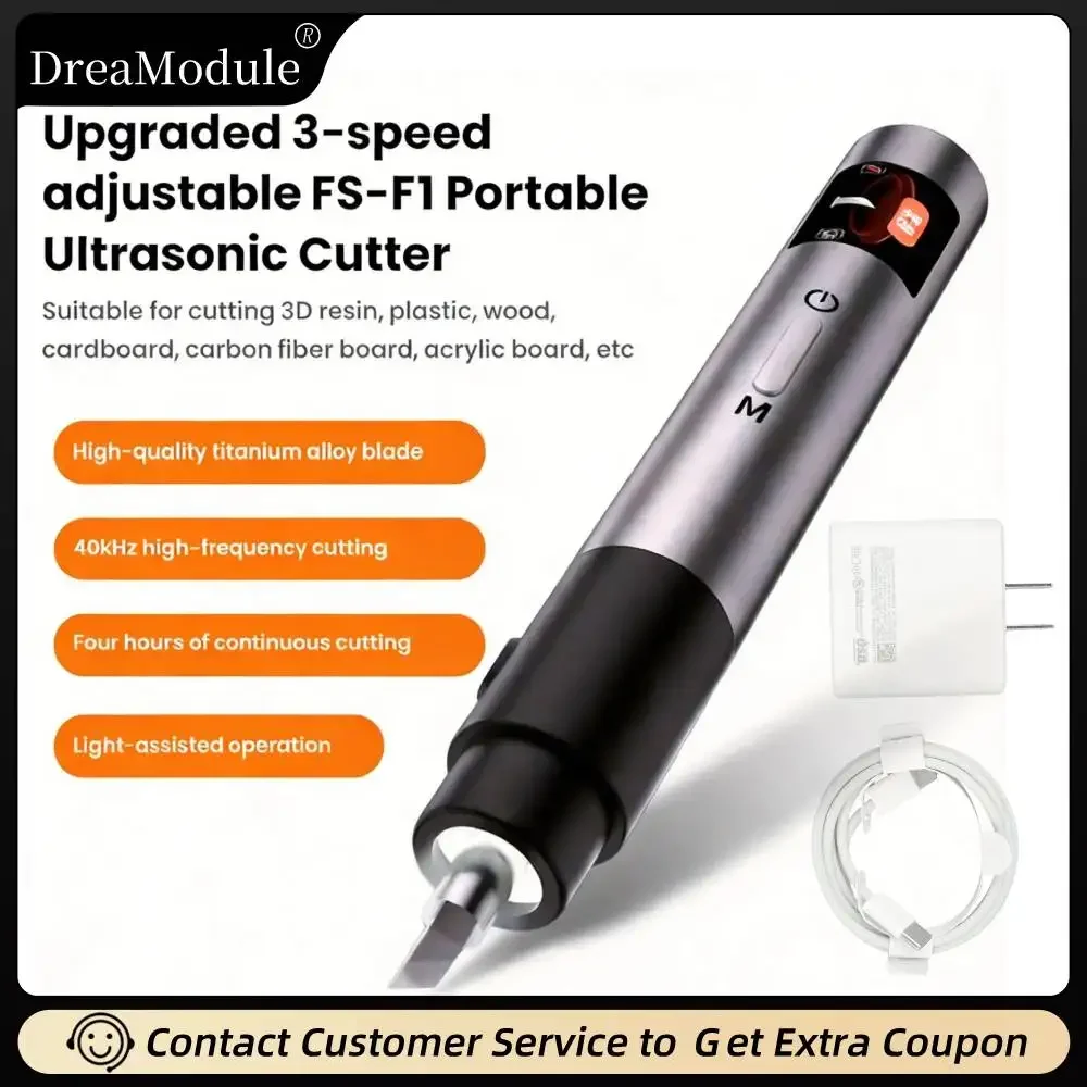 

FS-F1 Handheld Ultrasonic Cutting Knife With HD Screen Display Portable Type-C DIY Electric Carving Tools EU/US/CN DC12V