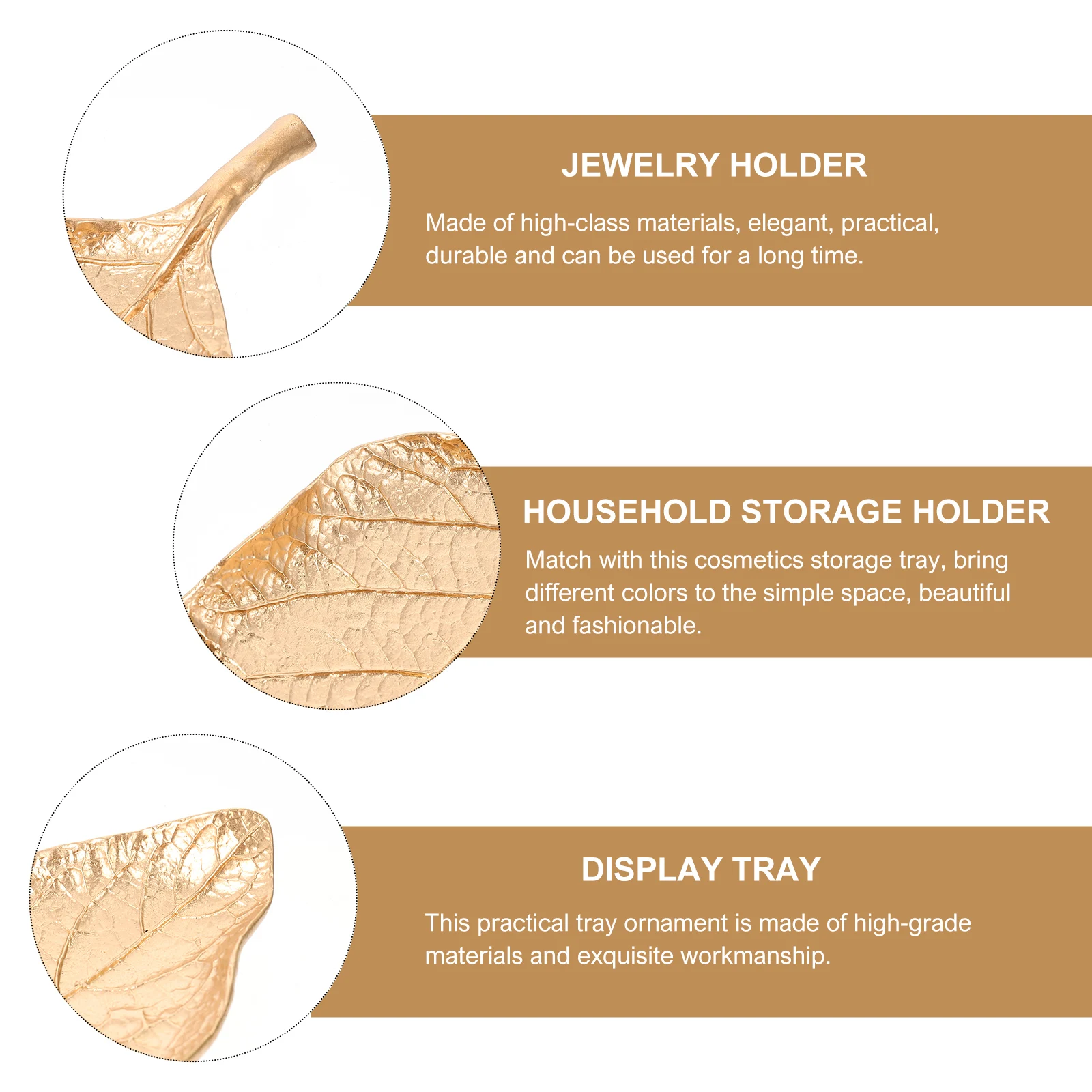 

1pc Elegant Metal Jewelry Tray Leaf Shaped Zinc Alloy Storage Plate Desktop Decor Organizer Home Adorn Gift For Women