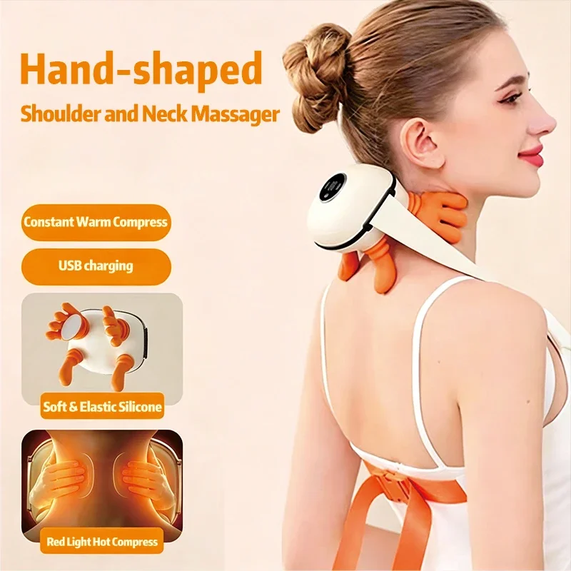 

Wireless Bionic Finger Massager Heated Trapezius Kneading Neck Shoulder Shawl Multi-functional Handheld with Brushless Motor
