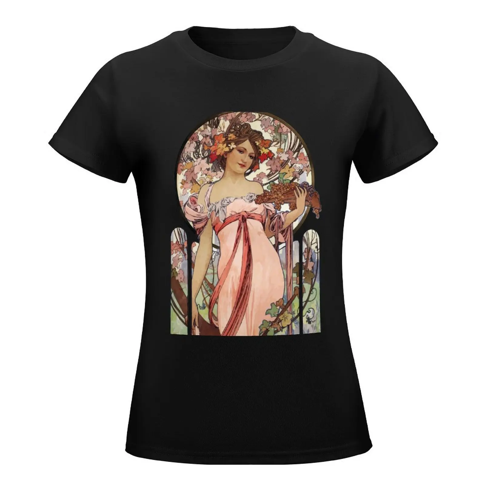 Alfons Mucha 1 T-Shirt shirts graphic tees summer top luxury designer clothing Women