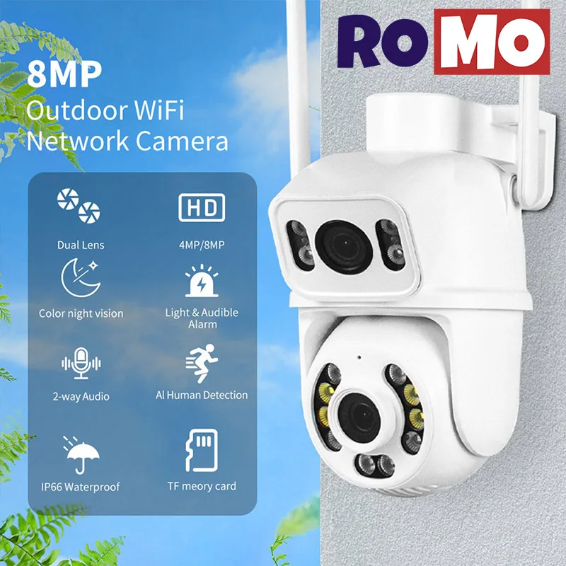 

Dual Screen 8mp Waterproof Wireless Camera Color Monitoring 360 Degree High-Definition Intelligent Camera Outdoor Monitoring