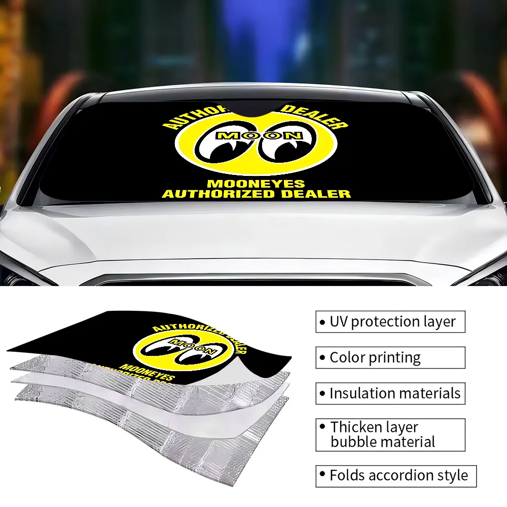 JDM-MOON-EYES Car Windshield Sun Shade Foldable Car Front Covers Sunshade For Car Accessories Blocks Uv Rays