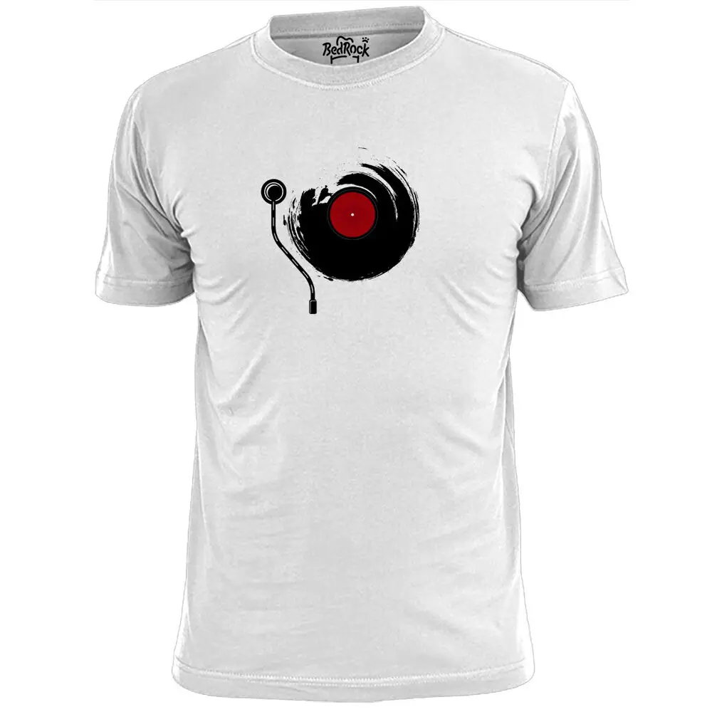 Mens Abstract Turntable T Shirt Vinyl Records Rock Indie Punk  High Quality 100%Cotton Short Sleeve